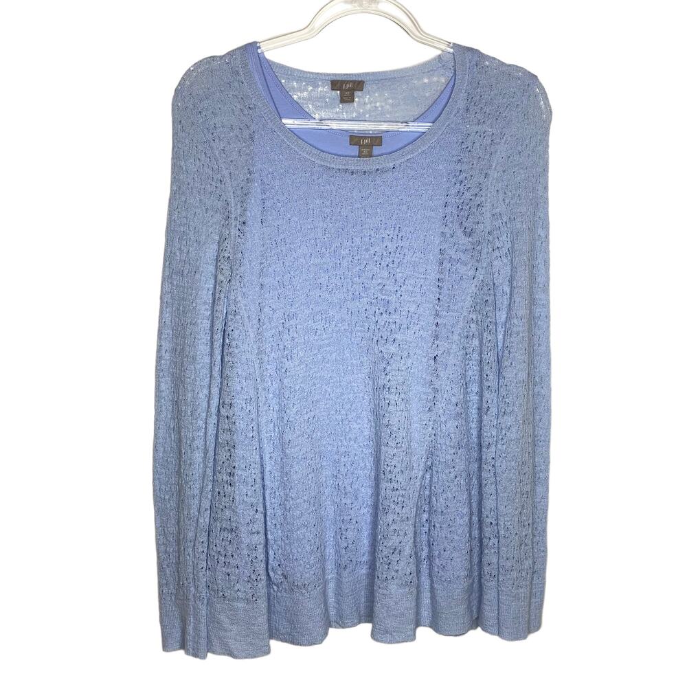 J Jill Womens XS Petite 2 Piece Sweater Set‎ Blue Sweater Shell Tank Fairycore